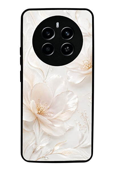 Spoyi Realme 12 Pro Ivory Pearl Blossom Tasarımlı Glossy Telefon Kılıfı