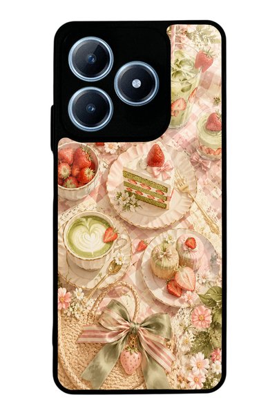 Spoyi حافظة هاتف لامعة بتصميم فراولة ماتشا من Realme C63