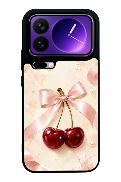 Spoyi Xiaomi 17 Pro Max Cherry Pearl Ribbon Tasarımlı Glossy Telefon Kılıfı