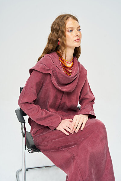 Orfeo Negro Women's Scarf Collar Solid Color Shirt