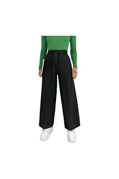 Generic Women's Wide-Leg Trousers with Waist Tie – Effortless Chic