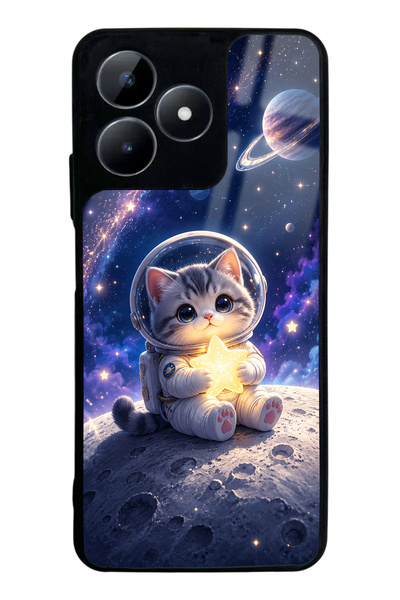 Spoyi Realme C53 Starlight Space Kitty Design Glossy Phone Case