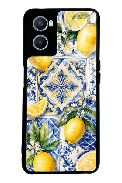 Spoyi Oppo A96 Glossy Phone Case with Mediterranean Lemon Royale Design