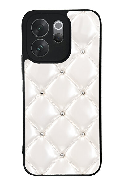 Spoyi Vivo V70 Ivory Diamond Cushion Tasarımlı Glossy Telefon Kılıfı
