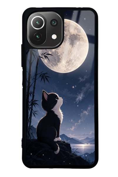 Spoyi حافظة هاتف Xiaomi Mi 11 Lite Moon Guardian Kitty ذات تصميم لامع
