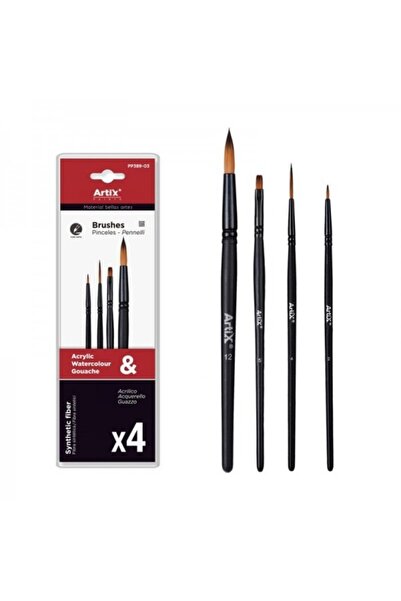 Artix Set 4 pensule profesionale varf sintetic 2-4-5-12 PP389-03