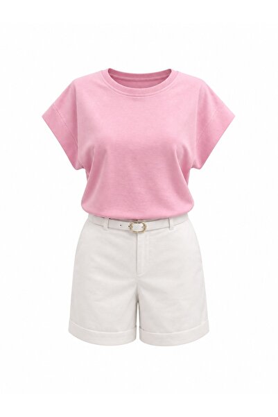 KAROL Pembe Salaş Kesim Basic Tshirt