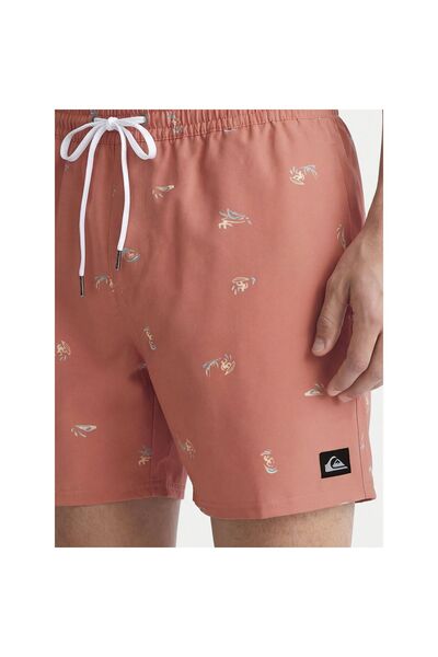 Quiksilver Pantaloni scurți de baie roz, elastici, imprimați, pentru bărbați ...