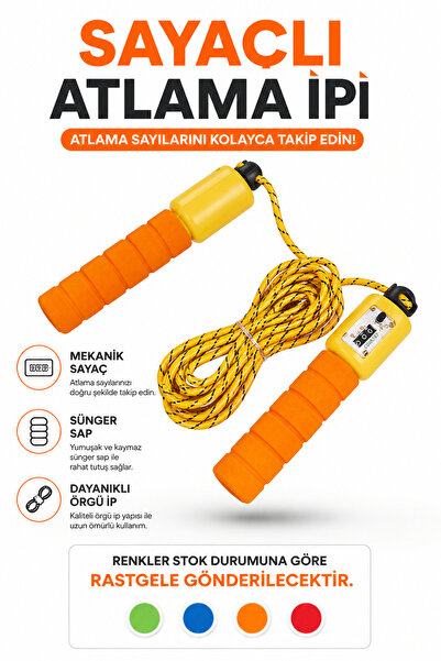 Alıç Jump Rope with Counter Mechanical Counter with Sponge Handle Durable Bra...