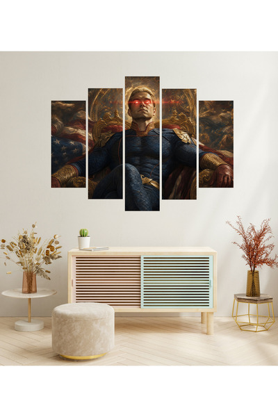 TABLOX 5 Parça Homelander The Boys Dekoratif MDF Tablo Seti Duvar