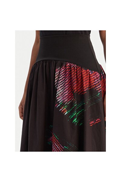 Desigual Fustă midi de damă 26SWFW02 Negru