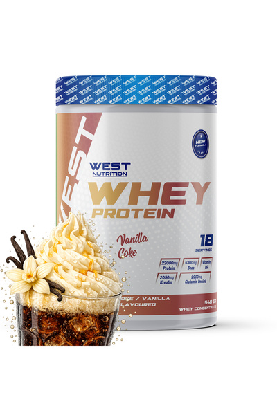 West Nutrition Whey Protein Tozu 540 gr 18 Servis Vanilya Kola Aromalı