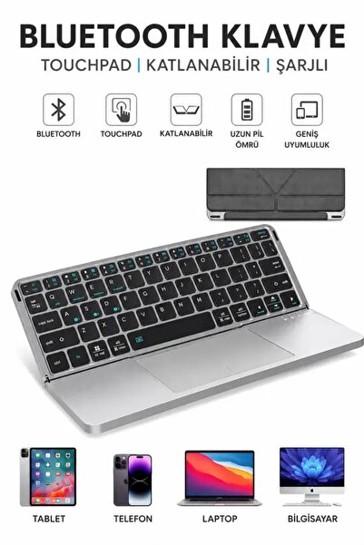 Rabbit Tech Manyetik Ayrılabilir Touchpad’li Bluetooth Klavyeli Tablet Kılıfı...