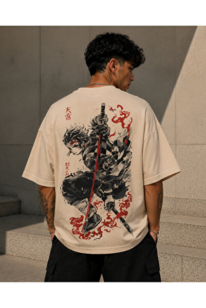 Nulivez Demon Slayer Tanjiro Kamado Oversize Unisex T-Shirt - Anime Graphic P...