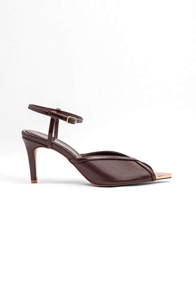 Mamito Ayakkabı Rsd 17435 Metal Toe Detail Sequined Adjustable Heels