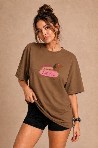 FECCY Premium unisex majica sa hot dogom, velika ženska majica, muška majica,...