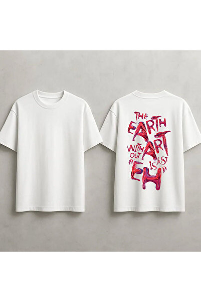 STİL-X The Earth Printed Unisex 100% Cotton Oversize T-Shirt