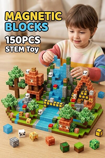 Generic 150 Pcs Abs Magnetic Building Cubes Set Stem Montessori Stacking Bloc...