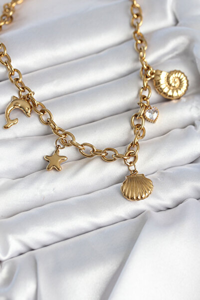OGHAMAY 316L Steel Sea Concept Charm Model Women's Necklace