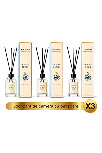 Eau Dubai Set 3x Difuzoare cu Parfum Aromatic pentru Camera, EAU DUBAI, Acaci...