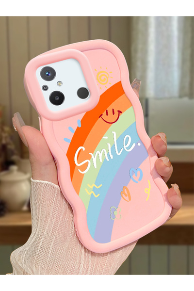 Hontinga Poco C55 Compatible Case Camera Protective Pink Silicone Couple Phon...