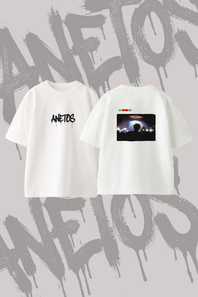 Anetos تي شيرت The Weeknd_18 ذو تصميم مطبوع من الخلف مصنوع من القطن باللون ال...