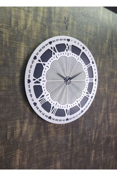 Siyah Silver (Gümüş) Duvar Saati, Wall Clock 40x40
