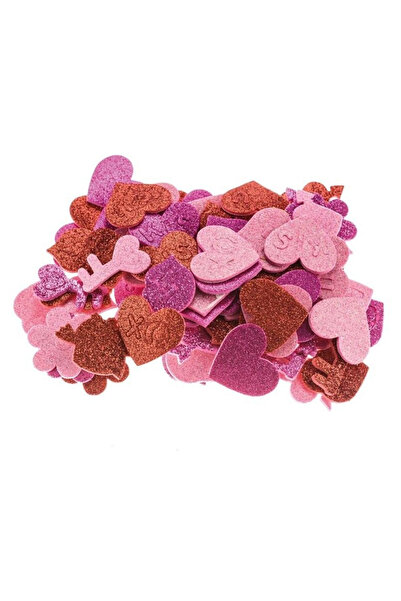 BREWIS Autocolante 3D Inimioare din spuma cu sclipici, Multicolor, 75 buc, bl...