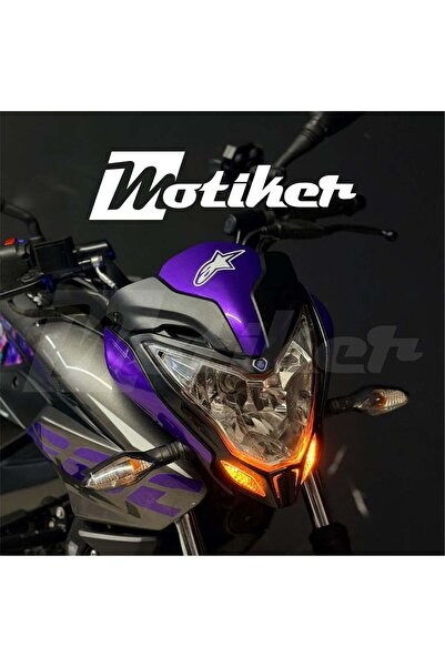 Motiker Bajaj Pulsar NS200 Mor Detay Tasarım Sticker Ettiket Modeli