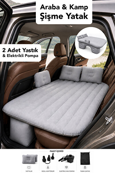 Fischer Araç İçi Şişme Yatak - Elektrikli Şişirme Aparatlı Taşıma Çantalı Kam...