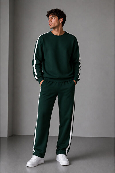 By Layina Men's Circular Neck Striped Track Suit