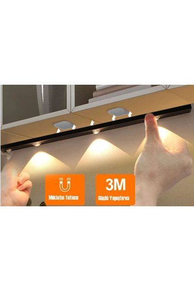 Cata Ct 2464s 3w Şarjlı Led Sensörlü Dolap Içi Lamba 3 Renk Mod Siyah Kasa - PH