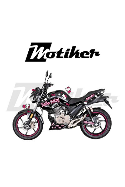 Motiker Hello Kitty Tasarımı Evrensel Sticker Etiket Modelli Mondial