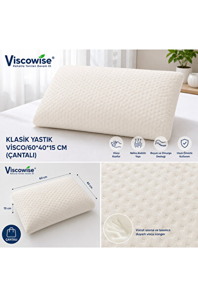 viscowise KLASİK YASTIK VISCO/60*40*15 CM (ÇANTALI)