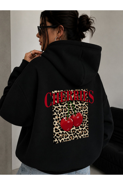 COMANCHERO Women's Cherries Printed Winter Sweatshirt