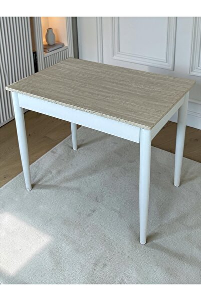 aysmo 60 x 90 Sonomo Ceviz-Beyaz Küçük Dikdörtgen Mutfak Masası Yemek Masası ...
