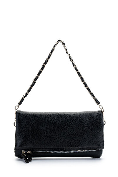 minebag Folding Cover Chain Portfolio Women's Crossbody Bag Hamah Black