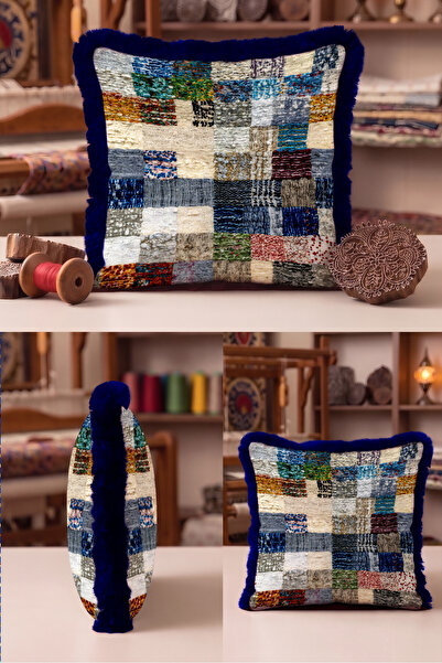 Evimde Bambaşka Μαξιλαροθήκη με έθνικ μοτίβο patchwork και κρόσσια - Μαξιλαρο...