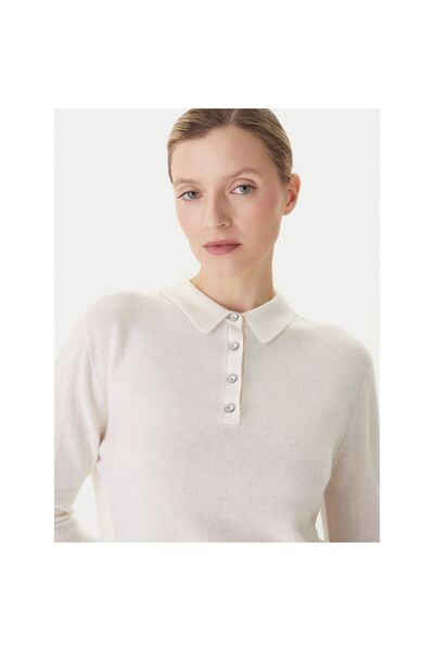 Kaos Pulover de damă RI1KT019 Crem