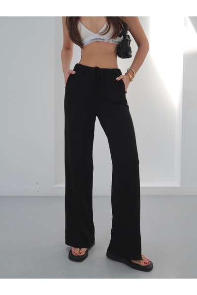 Paw Garage Women's Amy Modal Fabric Wide Leg Pants with Double Pockets at the...