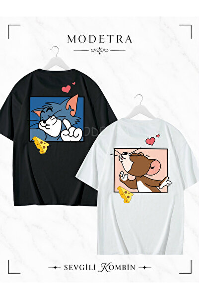 Modetra Women Men Unisex Tom and Jerry Square Back Printed Lover Couple Combi...
