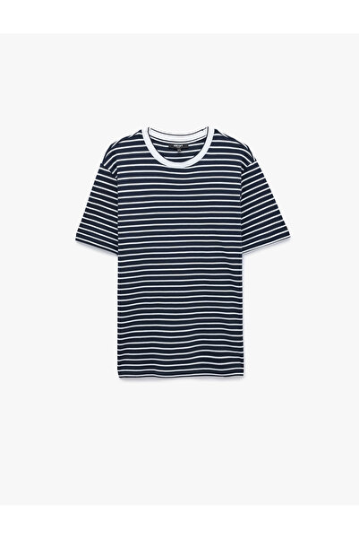 Koton Regular Fit Short Sleeve Crew Neck Cotton Striped T-Shirt
