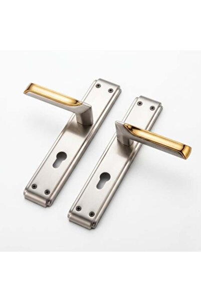 KANA Matte Chrome Gold Hand Wood Door Handle Set - Kana
