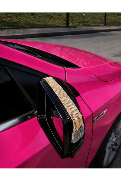 EFEAKS Gold Crystal Stone Car Exterior Rear View Mirror Full Tour 3X24 cm 2 P...