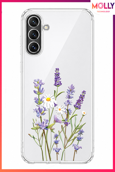 Molly SAMSUNG GALAXY A26 İçin Lavanta Bahçesi Desenli Şeffaf Silikon Kılıf