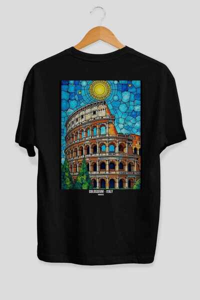 Ankhises Κολοσσαίο Ιταλίας Μαύρο Oversize Country City T-shirt με στάμπα στην...