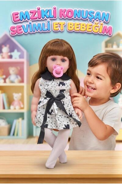 Tıfıl Toys Emzikli Sevimli %100 Et Bebek - 50 cm Konuşan Gerçekçi Oyun Arkada...