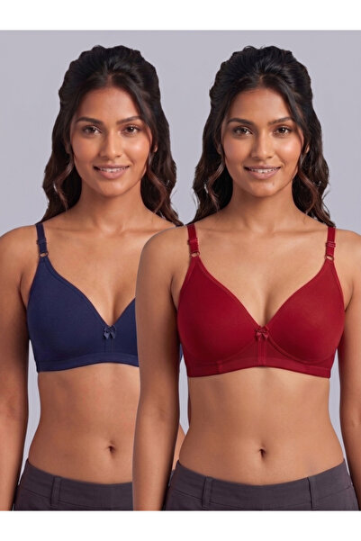 Eden By Styli Pack of 2 - Non-Padded Non Wired Cotton Blend T-Shirt Bra