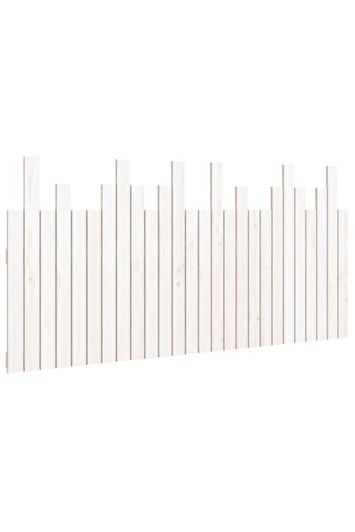 vidaxl Tăblie de pat pentru perete, alb, 166x3x80 cm, lemn masiv pin
