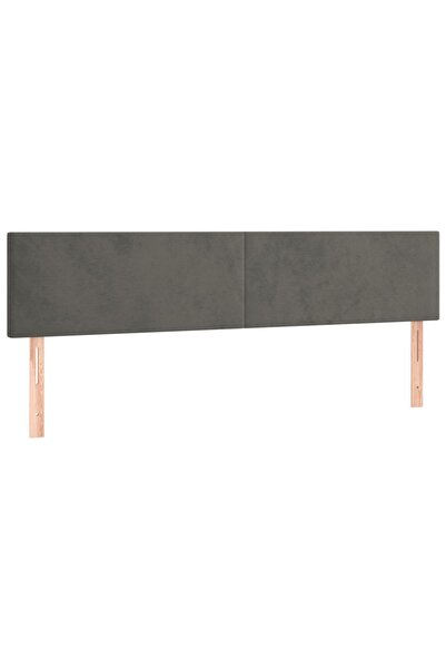 vidaxl Tăblii de pat, gri închis, 200x5x78/88 cm, catifea